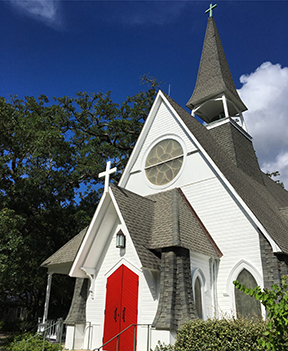 St. Paul UMC among the many beautiful churches in downtown Ocean Springs.